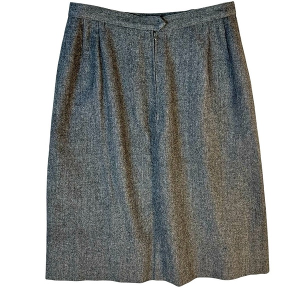 Vintage Union Saks Fifth Avenue Gray Wool Unlined Skirt - Picture 3 of 6